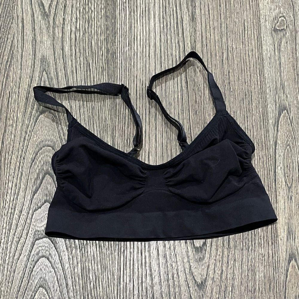 NWOT Skims Seamless Sculpt Bralette Scoop Neck Pullover Black Onyx Small/Medium